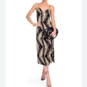New with tags ba&sh Robe Napi Black & Cream Strappy Dress size US 8 M